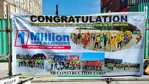 1 MILLION SAFE MANHOURS WITHOUT LOST TIME INCIDENT